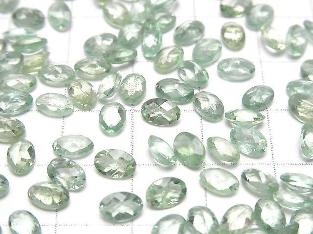 【動画】宝石質グリーンカイヤナイトAAA ルース オーバルファセットカット(チェッカーカット)6×4mm 5粒 サムネイル3
