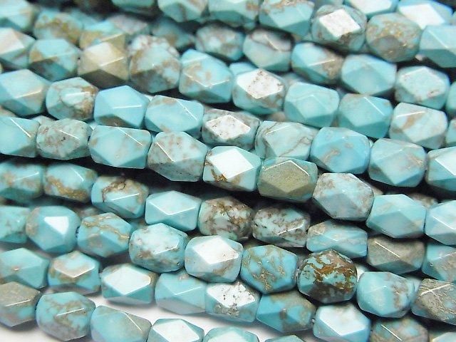 【動画】マグネサイトターコイズ レクタングルチューブカット5×4×4mm 1連(約34cm)の画像