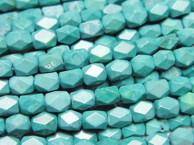 【動画】マグネサイトターコイズ レクタングルチューブカット6×5×5mm 1連(約35cm)の画像