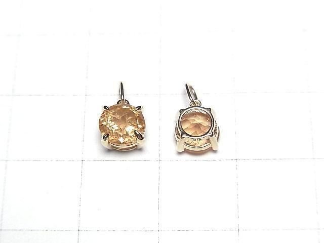 【動画】【日本製】宝石質インペリアルトパーズAAA- ペンダントトップ6×6×4mm 【K10 Yellow Gold】 1個 サムネイル2
