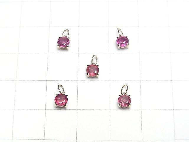 【動画】【日本製】宝石質マラヤガーネットAAA- ラウンドファセットカット4×4×3mm ペンダントトップ 【K10 Yellow Gold】 1個 サムネイル4