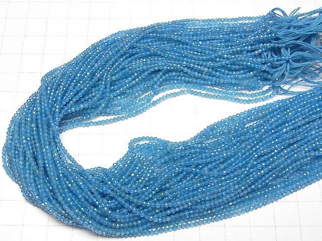 【動画】【素晴らしい輝き】ネオンブルーアパタイトAAA- ラウンドカット2mm 1連(約30cm) サムネイル4