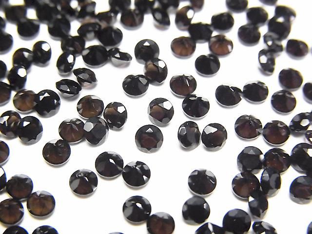 【動画】宝石質スモーキークォーツAAA ルース ラウンドファセットカット3×3mm 10粒の画像