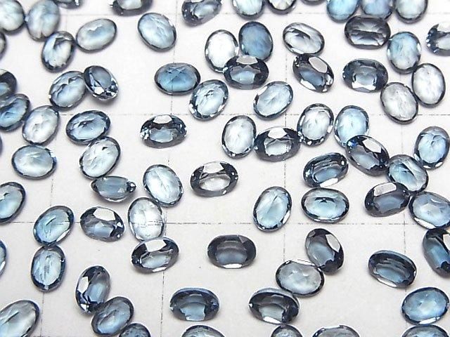 【動画】宝石質ロンドンブルートパーズAAA ルース オーバルファセットカット4×3×2mm 10粒 サムネイル2