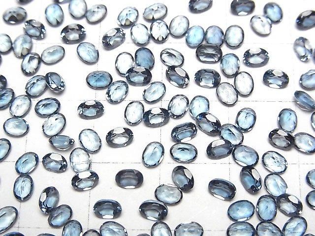 【動画】宝石質ロンドンブルートパーズAAA ルース オーバルファセットカット4×3×2mm 10粒 サムネイル3