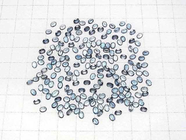 【動画】宝石質ロンドンブルートパーズAAA ルース オーバルファセットカット4×3×2mm 10粒 サムネイル4