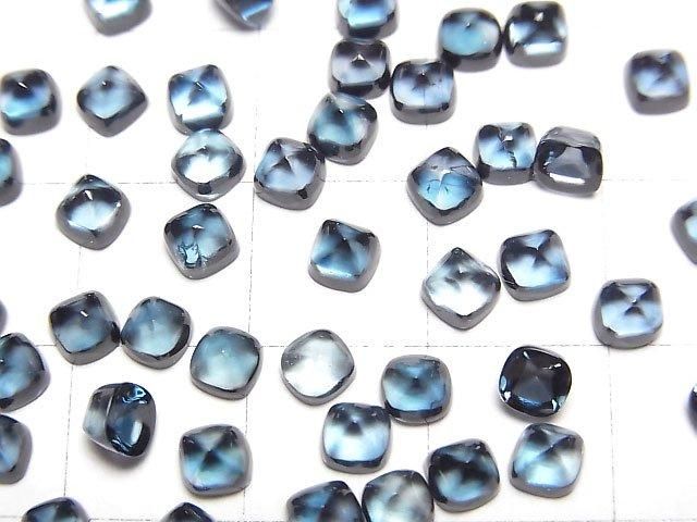 【動画】宝石質ロンドンブルートパーズAAA シュガーローフカット4×4mm 2粒 サムネイル2