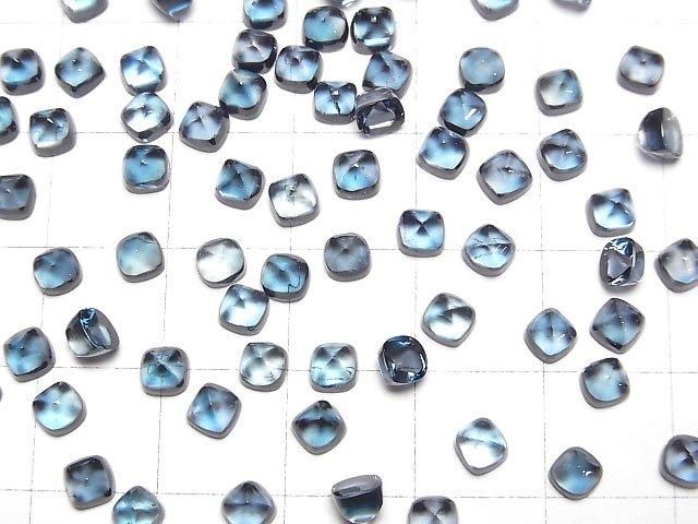 【動画】宝石質ロンドンブルートパーズAAA シュガーローフカット4×4mm 2粒 サムネイル3