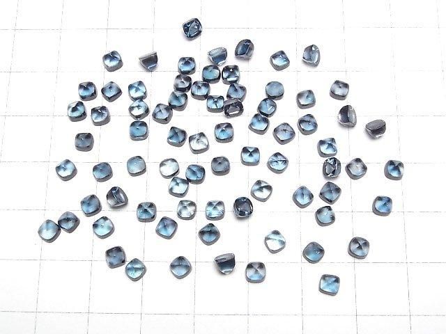 【動画】宝石質ロンドンブルートパーズAAA シュガーローフカット4×4mm 2粒 サムネイル4