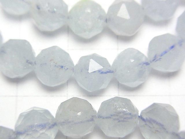 【動画】【素晴らしい輝き】アクアマリンAA+ スターラウンドカット8mm 1連(ブレス) サムネイル2