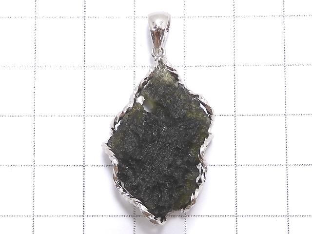 【動画】【1点もの】モルダバイト ラフロックタンブル ペンダントトップ SILVER925製 NO.33 サムネイル2