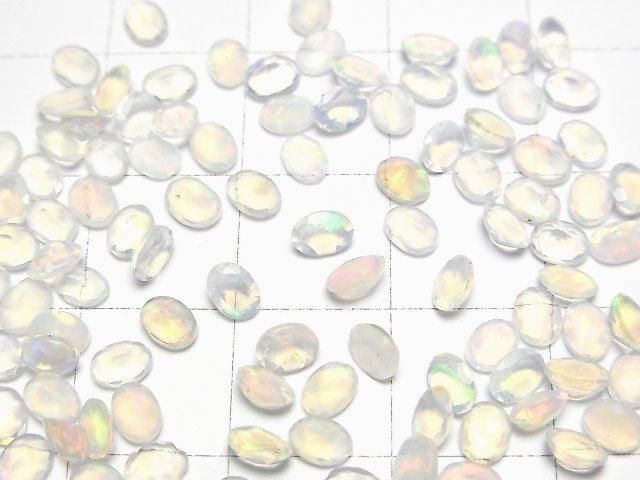 【動画】宝石質エチオピア産オパールAA++ ルース オーバルファセットカット4×3mm 10粒 サムネイル2
