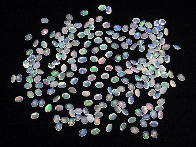 【動画】宝石質エチオピア産オパールAA++ ルース オーバルファセットカット4×3mm 10粒 サムネイル4
