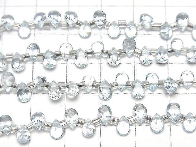 【動画】宝石質スカイブルートパーズAAA ペアシェイプ ファセットカット6×4mm 半連/1連(38粒) サムネイル3