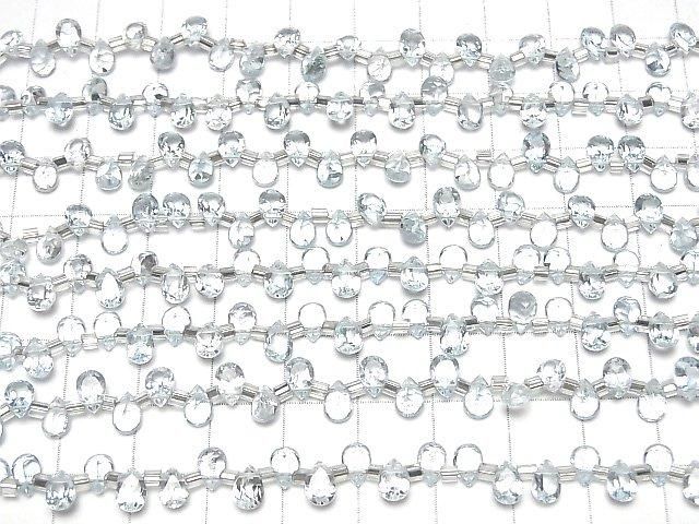 【動画】宝石質スカイブルートパーズAAA ペアシェイプ ファセットカット6×4mm 半連/1連(38粒) サムネイル4