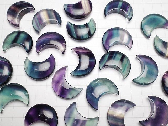【動画】マルチカラーフローライトAAA 月モチーフ31×23mm 【片穴】 2個 サムネイル4