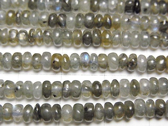 【動画】ラブラドライトAA ロンデル(ボタン)4×4×2mm 1連(約37cm) サムネイル2
