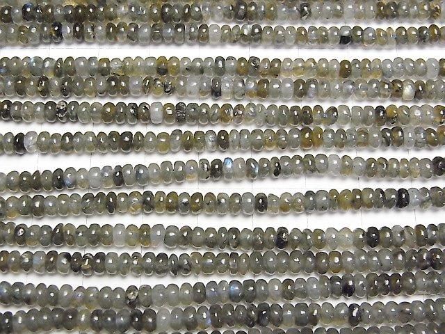 【動画】ラブラドライトAA ロンデル(ボタン)4×4×2mm 1連(約37cm) サムネイル3
