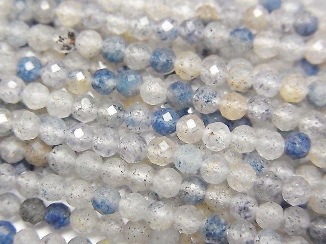【動画】【素晴らしい輝き】デュモルチェライトインクォーツAA+ ラウンドカット3mm 1連(約37cm)の画像