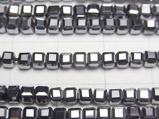 【動画】【素晴らしい輝き】高純度テラヘルツ鉱石 キューブカット3×3×3mm 1連(約37cm) サムネイル2