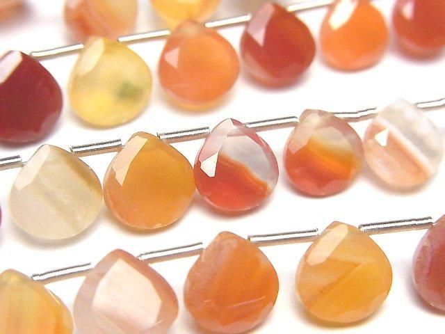 【動画】ミックスカーネリアン マロン ファセットカット8×8mm 半連/1連(約16cm)の画像