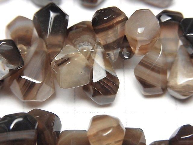 【動画】ブラックストライプアゲート ラフドロップ ブリオレットカット 1連(約7cm) サムネイル2