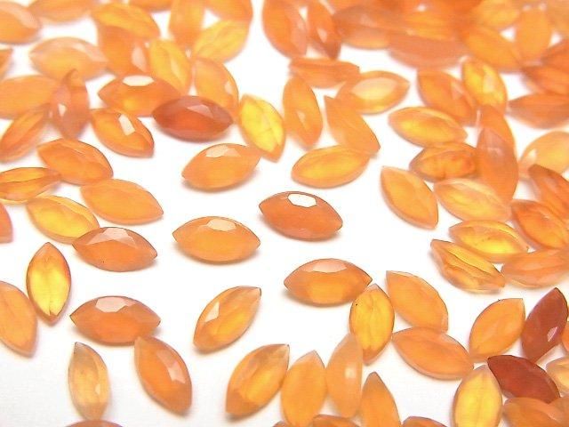 【動画】宝石質カーネリアンAAA ルース マーキスファセットカット6×3mm 10粒の画像
