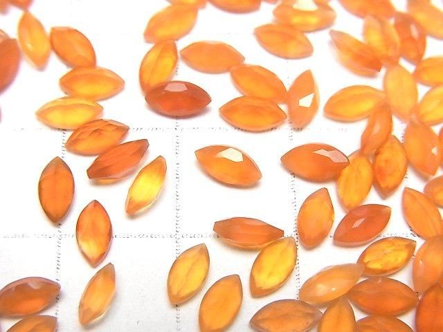 【動画】宝石質カーネリアンAAA ルース マーキスファセットカット6×3mm 10粒 サムネイル2