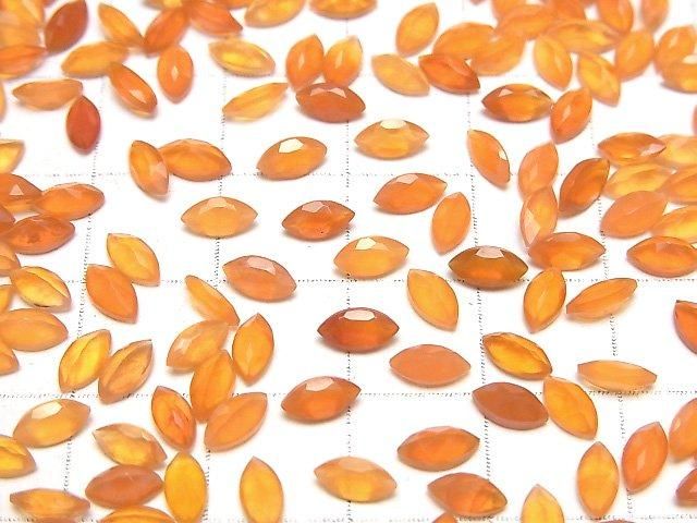 【動画】宝石質カーネリアンAAA ルース マーキスファセットカット6×3mm 10粒 サムネイル4