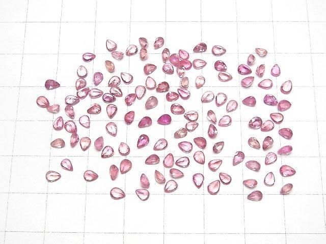 【動画】宝石質ピンクサファイアAAA ルース ペアシェイプファセットカット4×3mm 3粒 サムネイル4