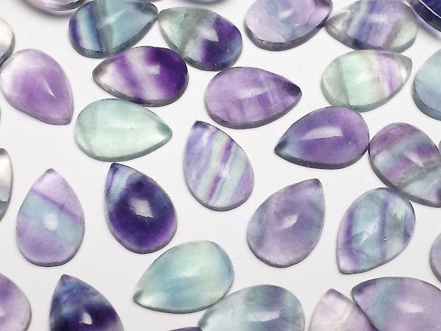 【動画】マルチカラーフローライトAA++ ペアシェイプ カボション12×8mm 5個の画像