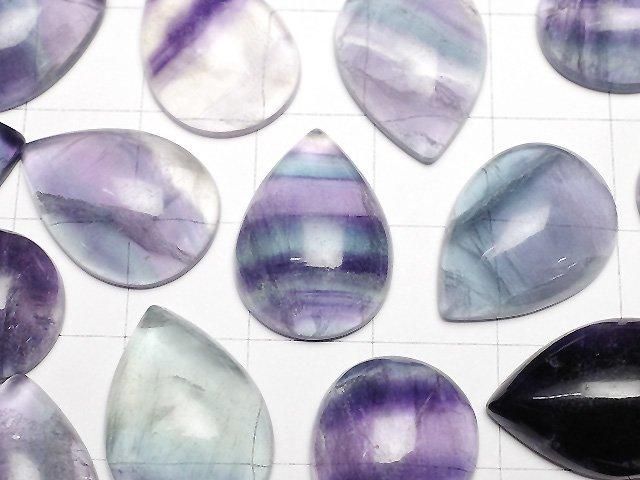 【動画】マルチカラーフローライトAA++ ペアシェイプ カボション18×13mm 5個 サムネイル2