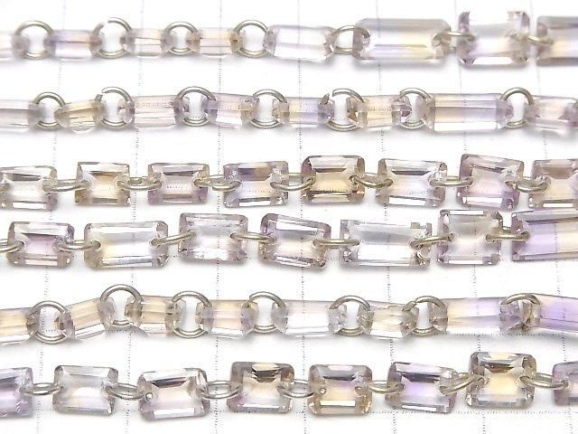 【動画】宝石質アメトリンAAA- レクタングルファセットカット 【ダブルホール】 1連(約16cm) サムネイル3