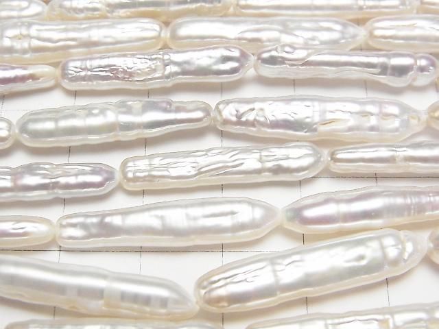 【動画】淡水真珠AA スティック25~28mm ホワイト 1連(約38cm) サムネイル2
