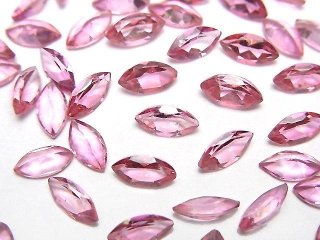 【動画】宝石質ピンクトパーズAAA ルース マーキスファセットカット8×4mm 5粒の画像