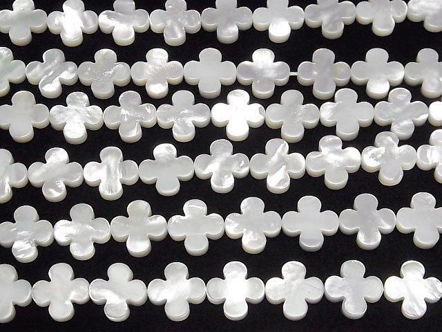 【動画】ホワイトシェルAAA フラワーモチーフ13×13×3mm 1/4連~1連(約38cm) サムネイル3