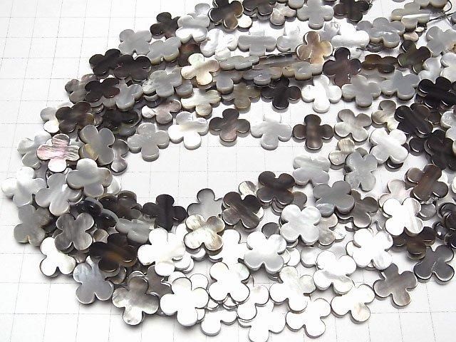 【動画】ブラックシェルAAA フラワーモチーフ15×15×3mm 1/4連~1連(約38cm) サムネイル4