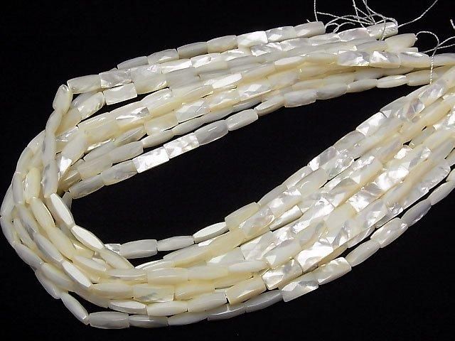 【動画】ホワイトシェルAAA レクタングルカット13×6×4mm 1/4~1連(約38cm) サムネイル4