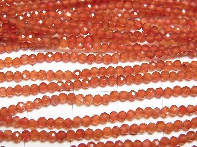 【動画】【素晴らしい輝き】宝石質カーネリアンAAA 極小ラウンドカット2mm 1連(約38cm) サムネイル2