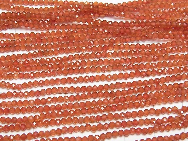 【動画】【素晴らしい輝き】宝石質カーネリアンAAA 極小ラウンドカット2mm 1連(約38cm) サムネイル3
