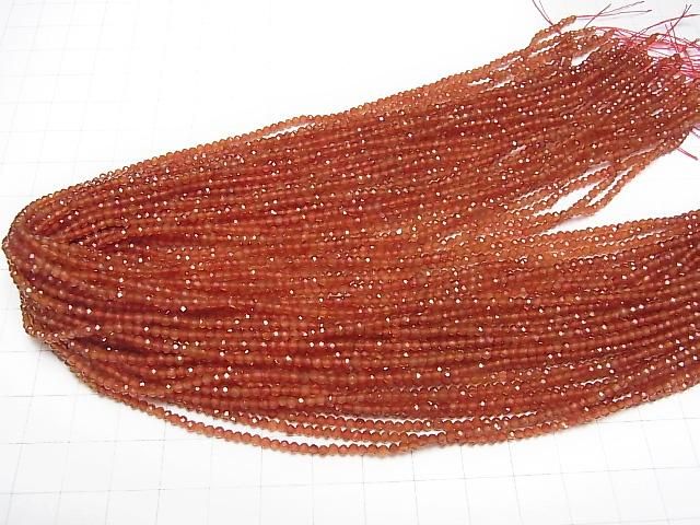 【動画】【素晴らしい輝き】宝石質カーネリアンAAA 極小ラウンドカット2mm 1連(約38cm) サムネイル4