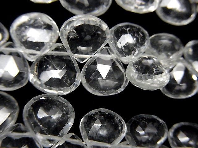 【動画】宝石質ホワイトトパーズAA++ マロン ブリオレットカット 半連/1連(約18cm)の画像