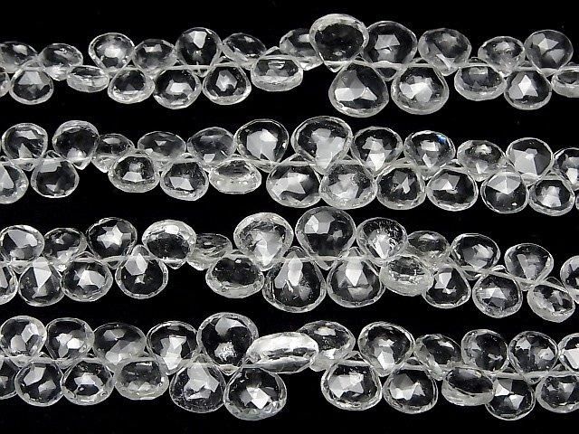 【動画】宝石質ホワイトトパーズAA++ マロン ブリオレットカット 半連/1連(約18cm) サムネイル3