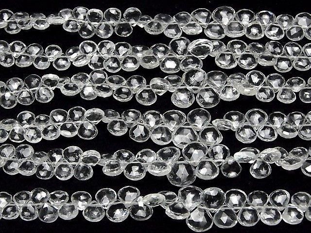 【動画】宝石質ホワイトトパーズAA++ マロン ブリオレットカット 半連/1連(約18cm) サムネイル4