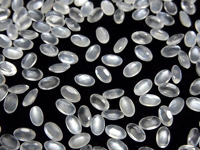 【動画】宝石質ホワイトムーンストーンAAA ルース オーバルファセットカット5×3mm 10粒 サムネイル4