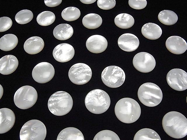 【動画】高品質ホワイトシェル(白蝶貝)AAA ラウンド カボション18×18mm 1個 サムネイル4