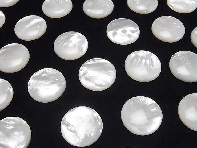 【動画】高品質ホワイトシェル(白蝶貝)AAA ラウンド カボション20×20mm 1個 サムネイル3