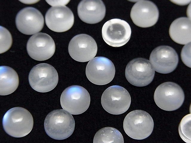 【動画】ロイヤルブルームーンストーンAA++ ラウンド カボション6×6mm 3個 サムネイル3