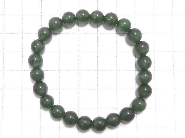 【動画】【1点もの】グリーンクォーツキャッツアイ ラウンド7.5mm 1連(ブレス) NO.10 サムネイル2