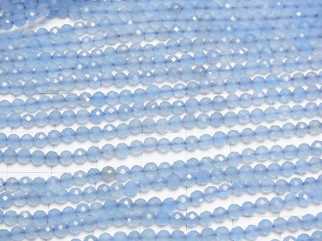 【動画】【素晴らしい輝き】ライトブルーカラージェード ラウンドカット3mm 1連(約37cm) サムネイル3
